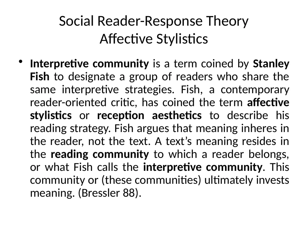 READER-RESPONSE CRITICISM Literary and Critical - slide 55 of 85