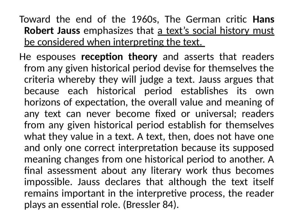 READER-RESPONSE CRITICISM Literary and Critical - slide 35 of 85