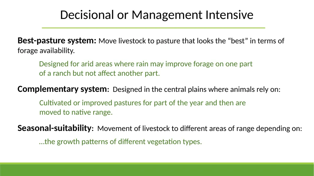 Grazing Methods or Systems Rangeland Principles - slide 15 of 19