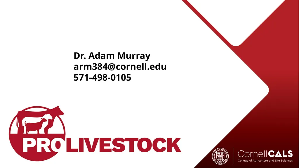 Cattle Vaccination & Receiving Adam Murray, Ph.D. - slide 26 of 26
