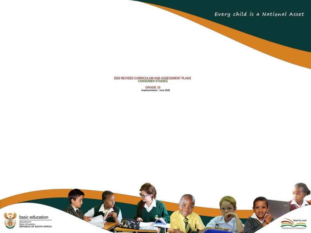2020 REVISED CURRICULUM AND ASSESSMENT PLANS - slide 1 of 28