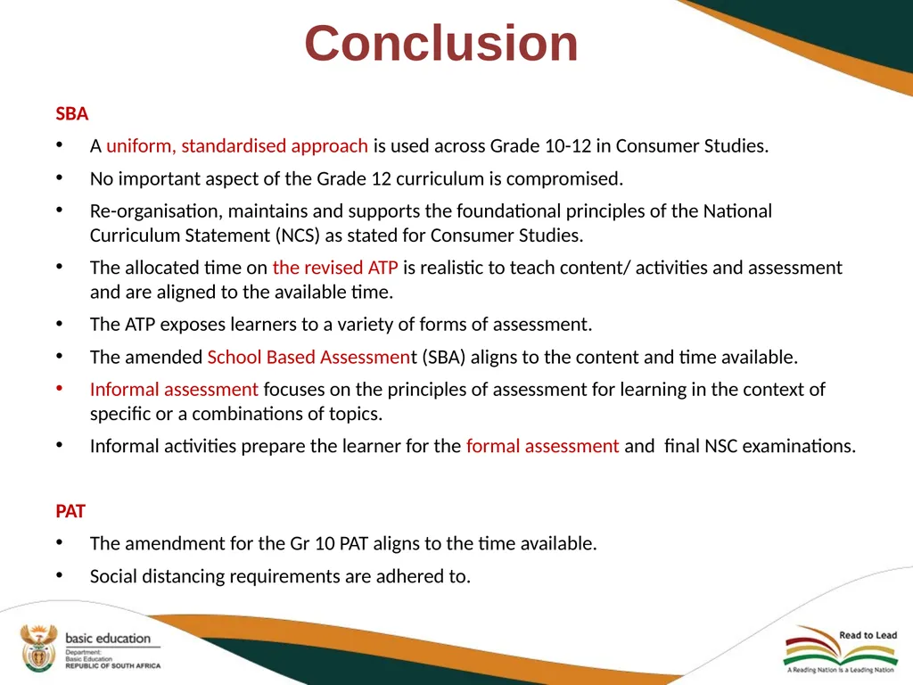 2020 REVISED CURRICULUM AND ASSESSMENT PLANS - slide 27 of 28