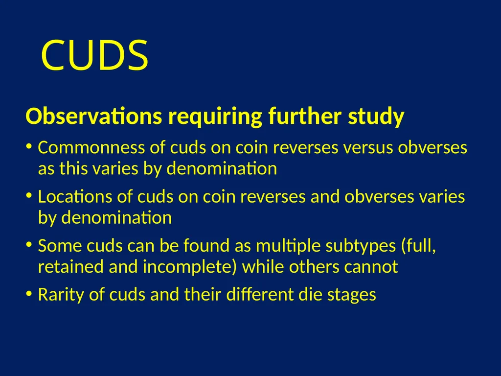 CUDS DEFINITIONS, THEIR USEFULNESS AND OTHER - slide 32 of 33