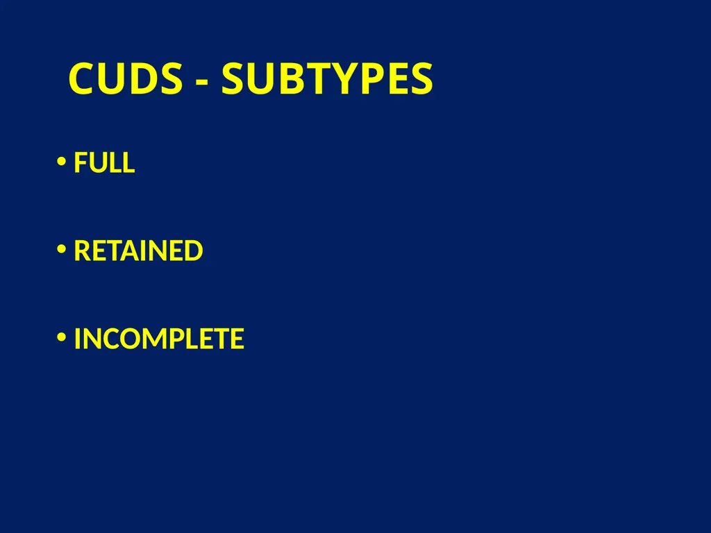 CUDS DEFINITIONS, THEIR USEFULNESS AND OTHER - slide 25 of 33