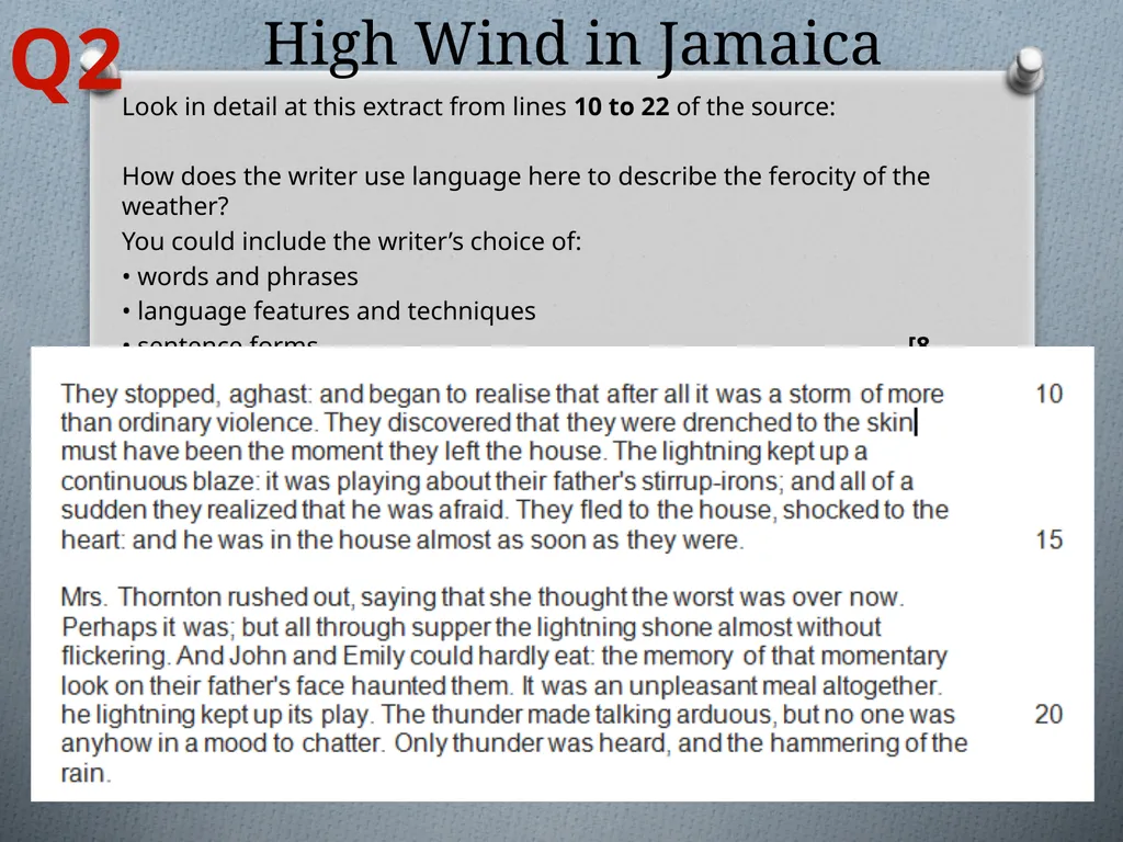 Question 2 Practice Language Paper 1 Section A - slide 2 of 6