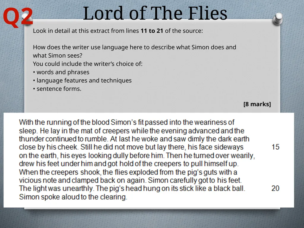 Question 2 Practice Language Paper 1 Section A - slide 4 of 6