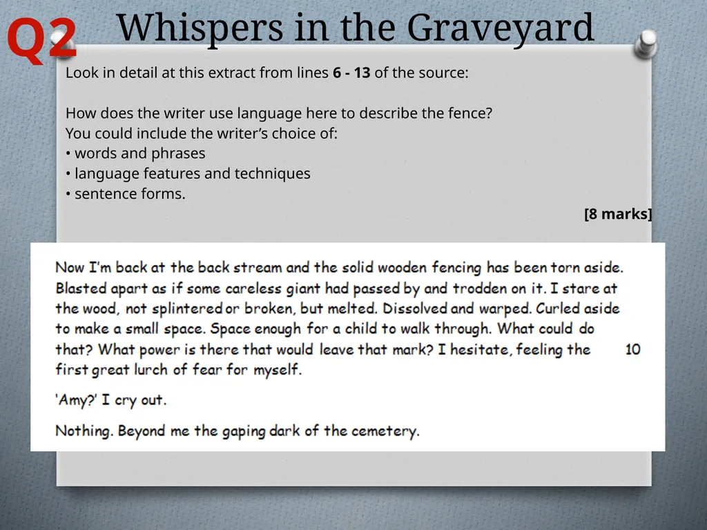 Question 2 Practice Language Paper 1 Section A - slide 6 of 6