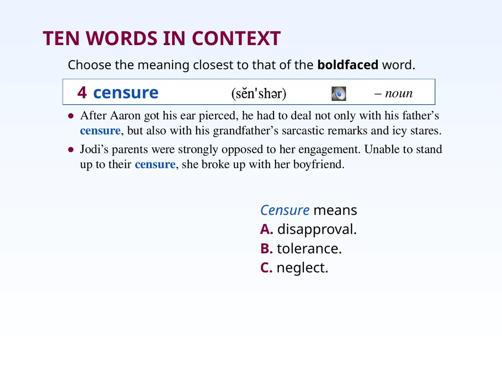 Unit Two: Chapter 9 • accolade • edifice • assuage - slide 8 of 21