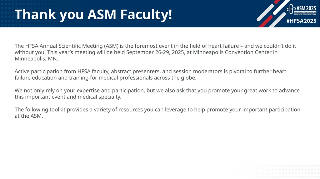 Promotional Toolkit Faculty & Abstract Presenters - slide 2 of 13