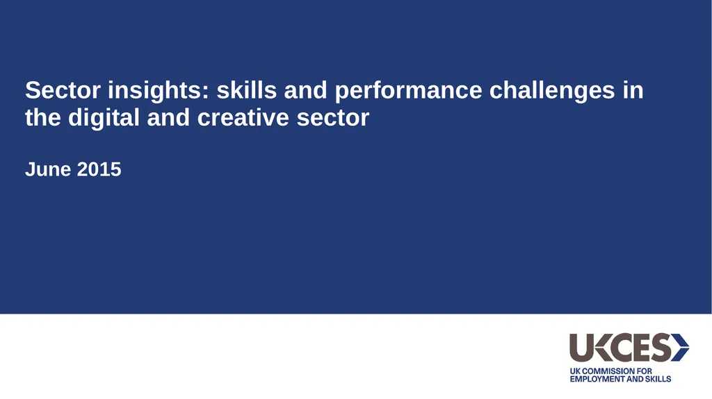 Sector insights: skills and performance challenges - slide 1 of 22