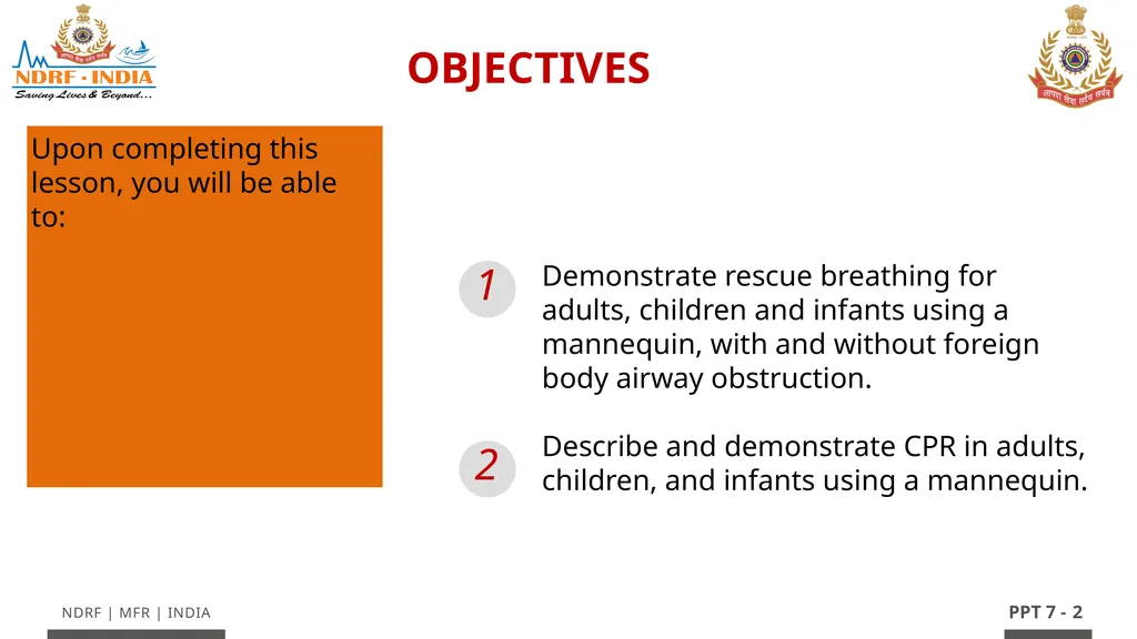 - 1 LESSON 7 Basic Life Support (BLS) and - slide 2 of 41
