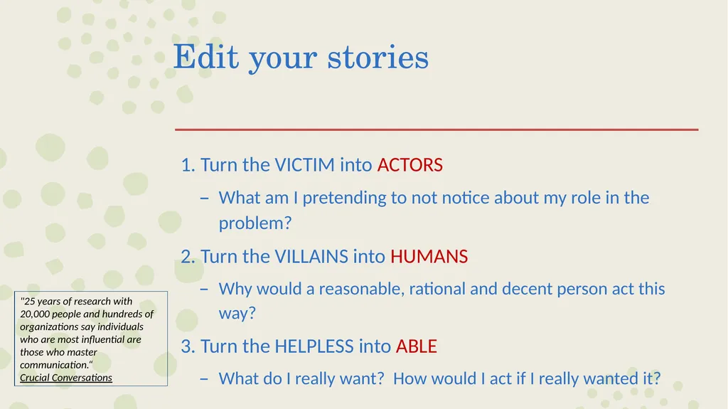 Crucial Conversations Presented by: Leah Braun - slide 16 of 24
