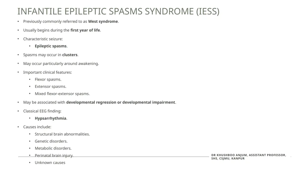 Seizures and Epilepsy Dr Khushboo Anjum Assistant - slide 20 of 31