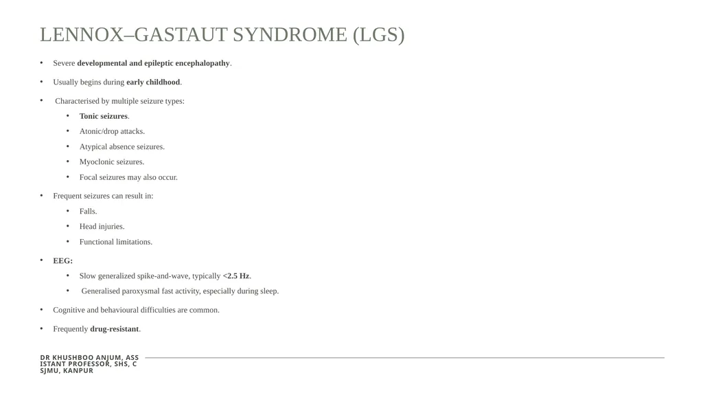 Seizures and Epilepsy Dr Khushboo Anjum Assistant - slide 22 of 31