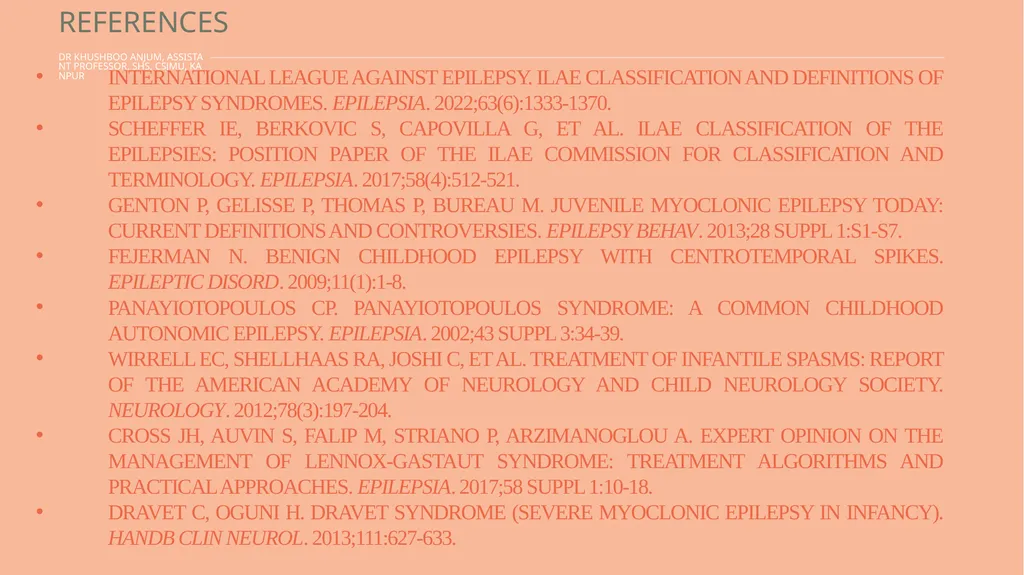 Seizures and Epilepsy Dr Khushboo Anjum Assistant - slide 30 of 31