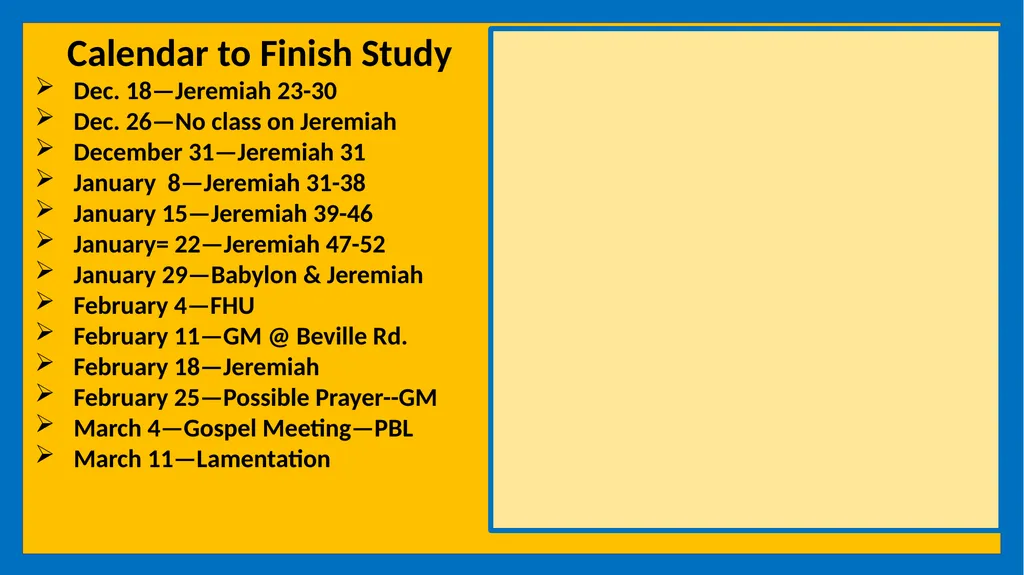 A STUDY OF JEREMIAH Class Five Vital Points - slide 20 of 21