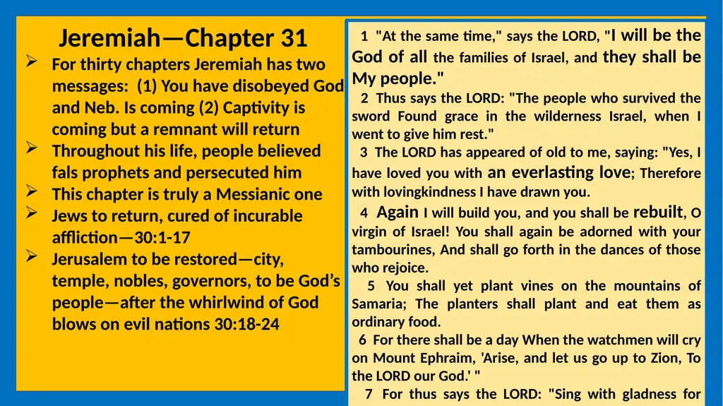 A STUDY OF JEREMIAH Class Five Vital Points - slide 21 of 21