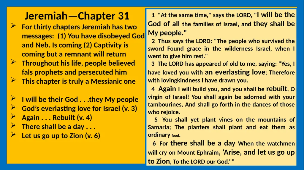 A STUDY OF JEREMIAH Class Five Vital Points - slide 3 of 21