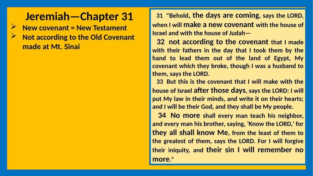 A STUDY OF JEREMIAH Class Five Vital Points - slide 14 of 21