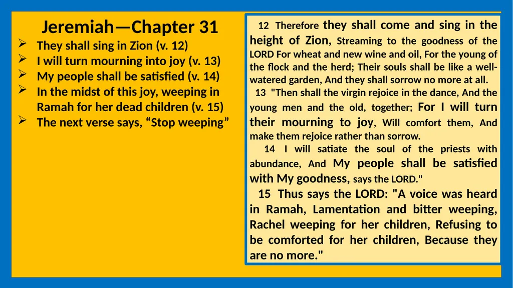 A STUDY OF JEREMIAH Class Five Vital Points - slide 6 of 21