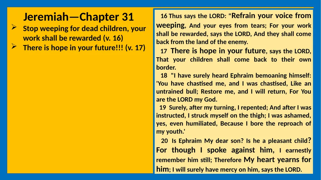 A STUDY OF JEREMIAH Class Five Vital Points - slide 7 of 21