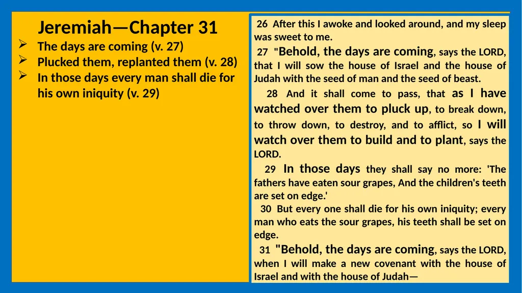 A STUDY OF JEREMIAH Class Five Vital Points - slide 12 of 21