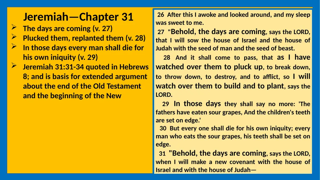 A STUDY OF JEREMIAH Class Five Vital Points - slide 13 of 21