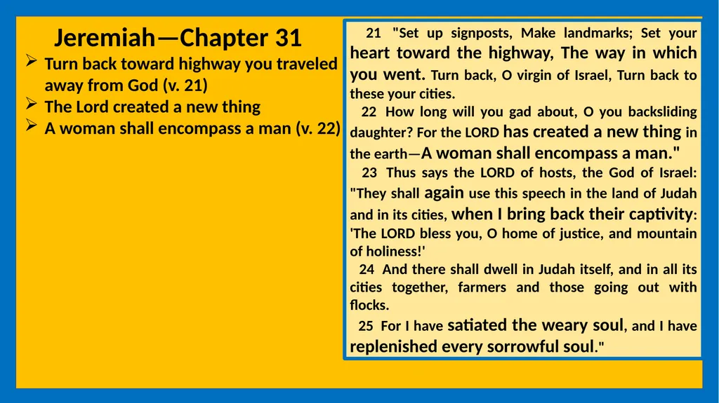 A STUDY OF JEREMIAH Class Five Vital Points - slide 10 of 21