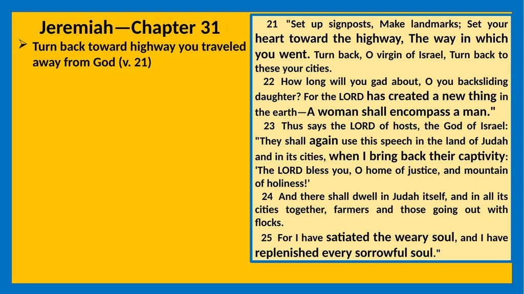 A STUDY OF JEREMIAH Class Five Vital Points - slide 9 of 21