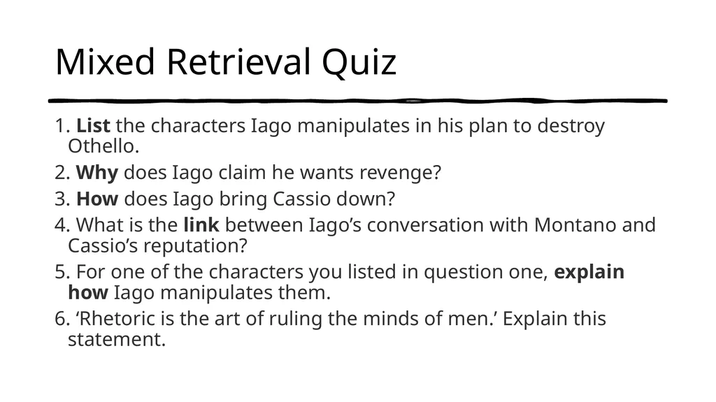 Retrieval Practice Aims: to explore effective - slide 6 of 17