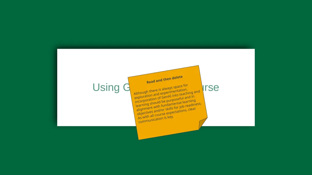 Generative AI in {this course} This slide deck - slide 12 of 20