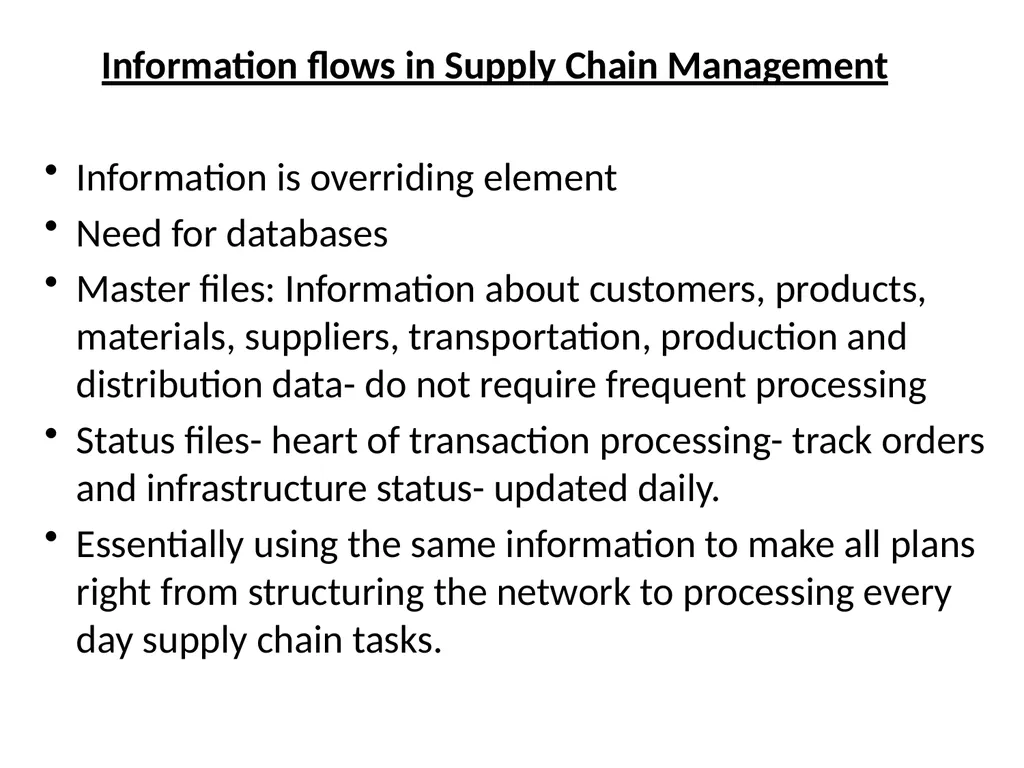 SUPPLY CHAIN MANAGEMENT Value Chain Supply side- - slide 22 of 52