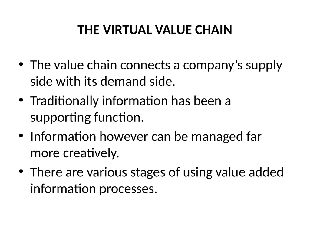 SUPPLY CHAIN MANAGEMENT Value Chain Supply side- - slide 23 of 52