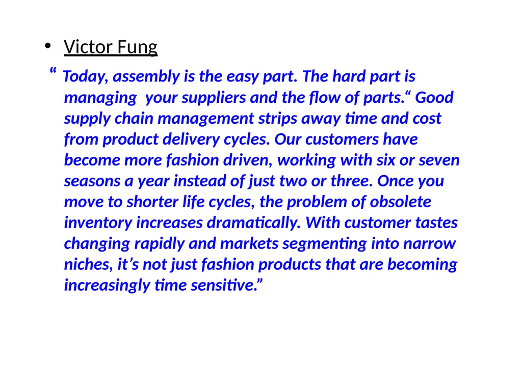 SUPPLY CHAIN MANAGEMENT Value Chain Supply side- - slide 46 of 52
