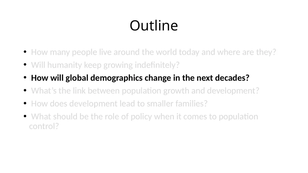 Outline How many people live around the world - slide 10 of 29