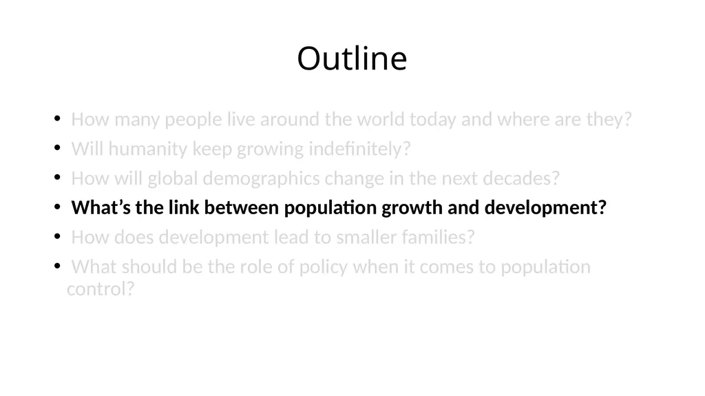 Outline How many people live around the world - slide 13 of 29