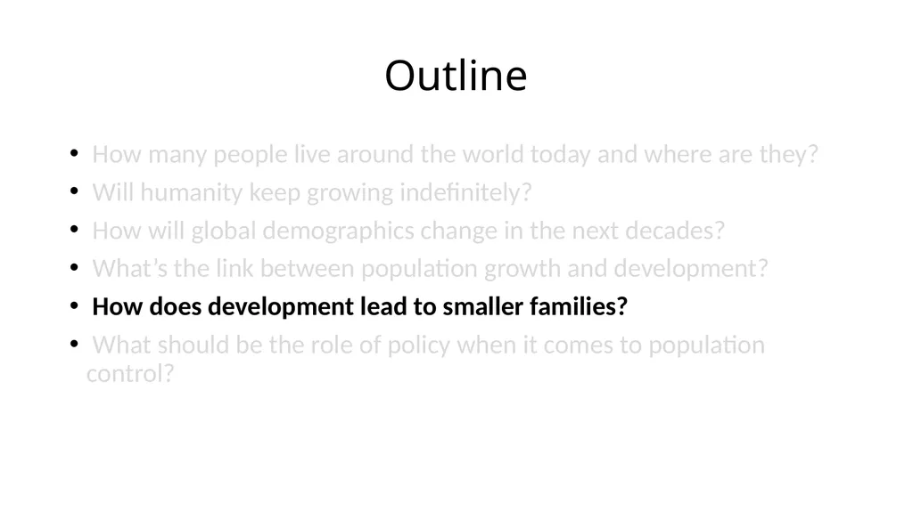Outline How many people live around the world - slide 17 of 29