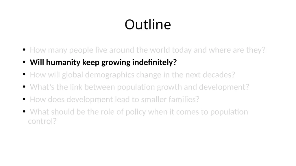 Outline How many people live around the world - slide 5 of 29