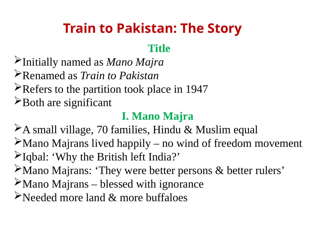 1 TRAIN TO PAKISTAN A Partition Novel by Khushwant - slide 19 of 33