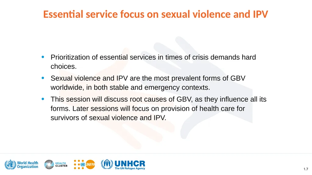 Clinical management of rape and intimate partner - slide 7 of 26