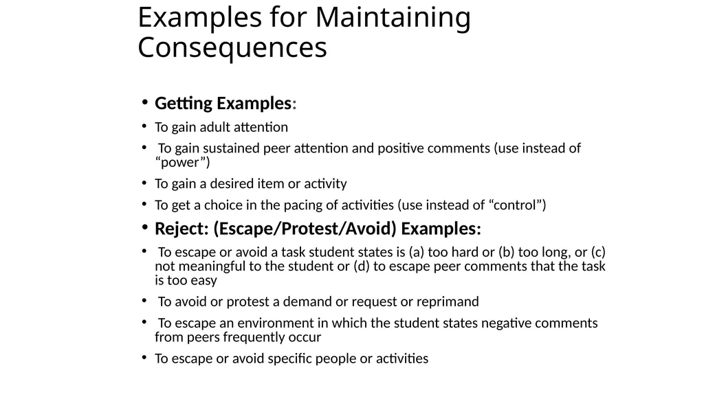 Competing Behaviors Pathways and Behavior Support - slide 32 of 64