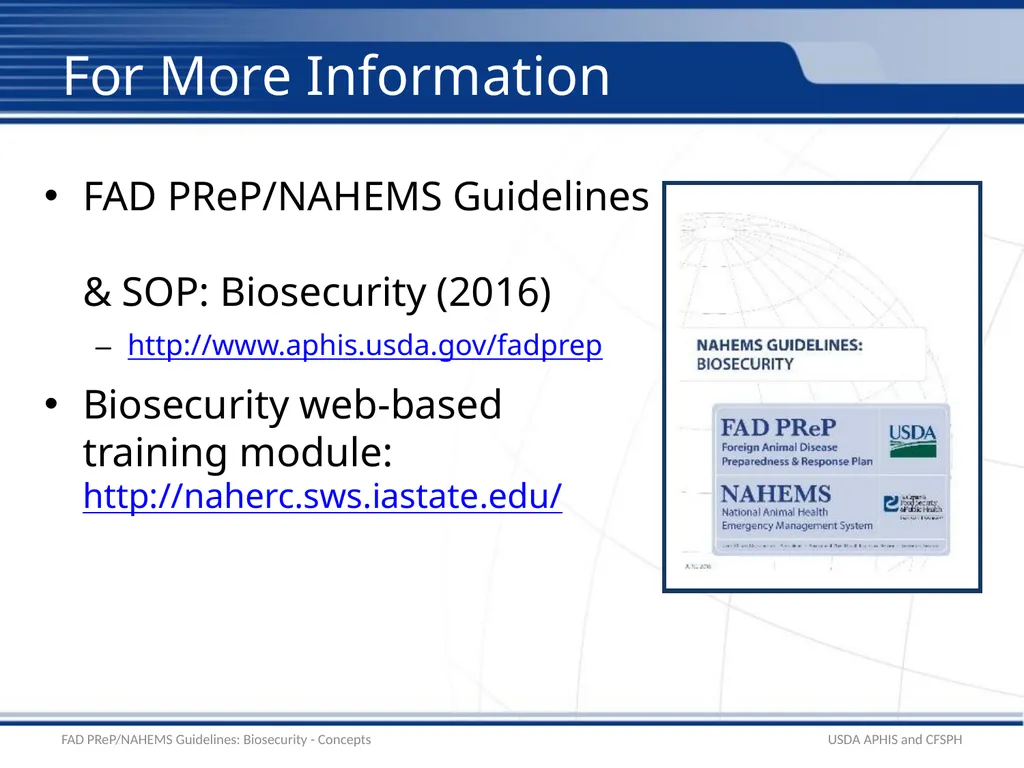 Biosecurity General Biosecurity Concepts Adapted - slide 26 of 28