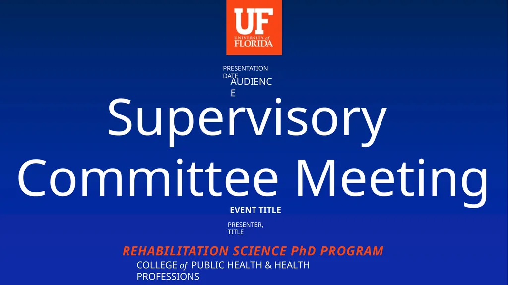 Supervisory Committee Meeting PRESENTATION DATE - slide 1 of 75