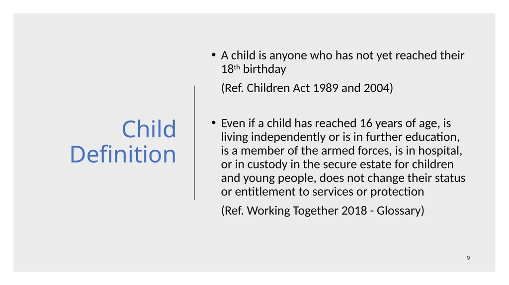 Welcome​ to Safeguarding Children Level 1 session - slide 9 of 45