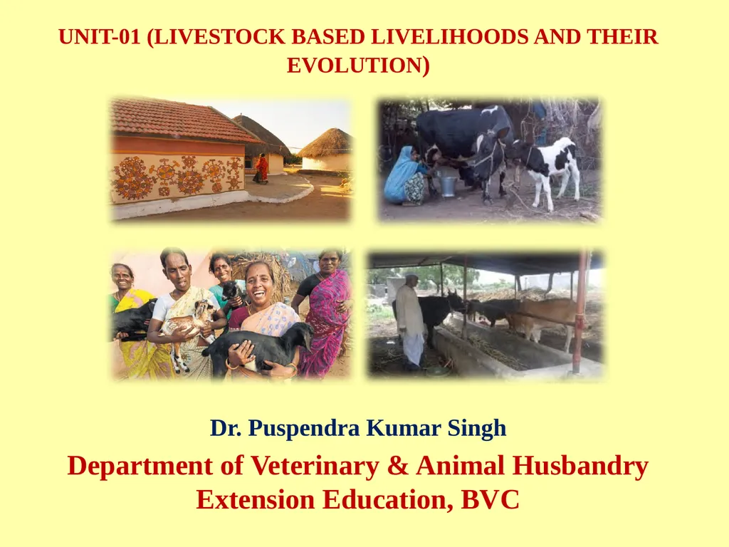 UNIT-01 (LIVESTOCK BASED LIVELIHOODS AND THEIR - slide 1 of 11