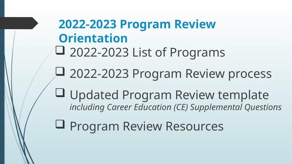 2022-2023 Program Review El Camino College - slide 2 of 39