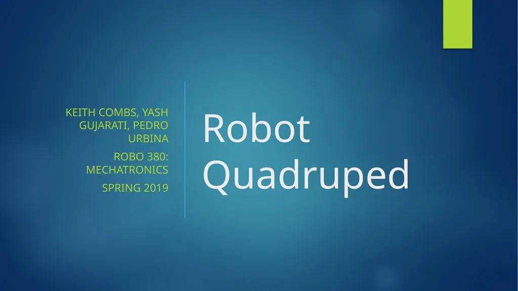 Keith Combs, Yash gujarati, Pedro urbina ROBO 380: - slide 1 of 19