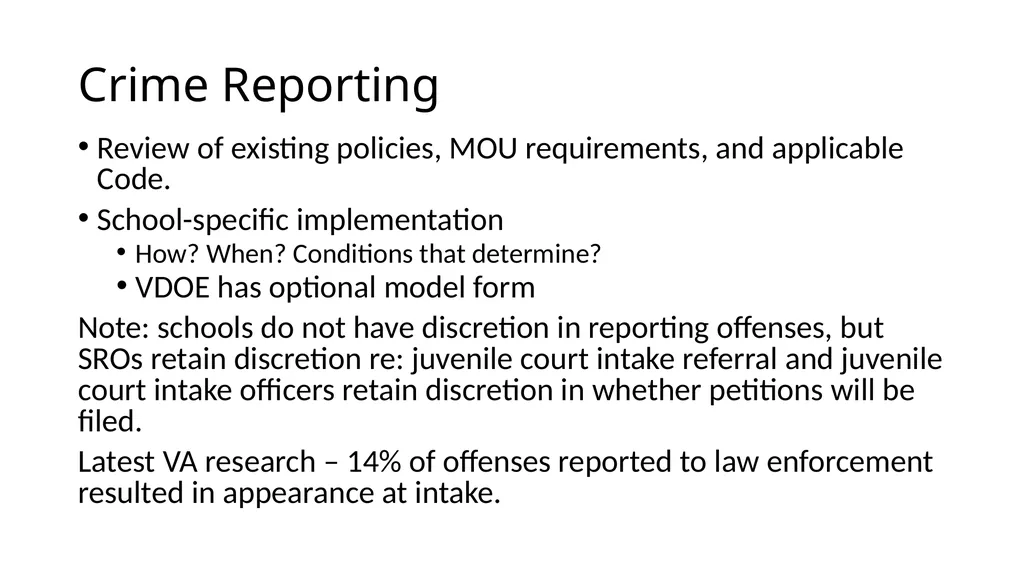 School-Law Enforcement Partnerships Module I. - slide 62 of 67