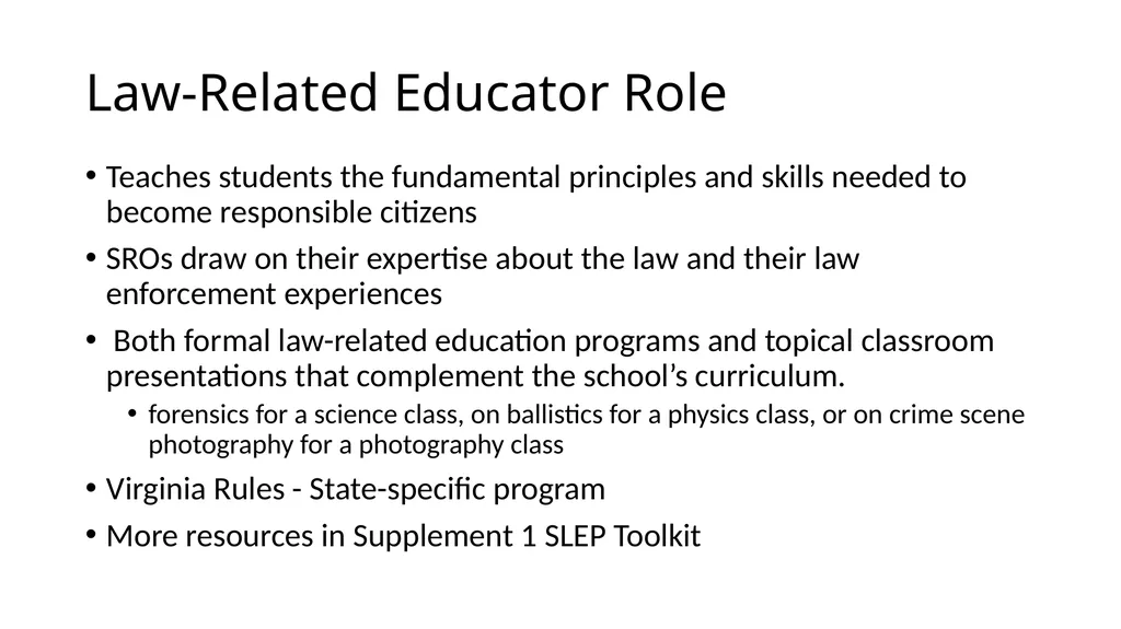 School-Law Enforcement Partnerships Module I. - slide 49 of 67