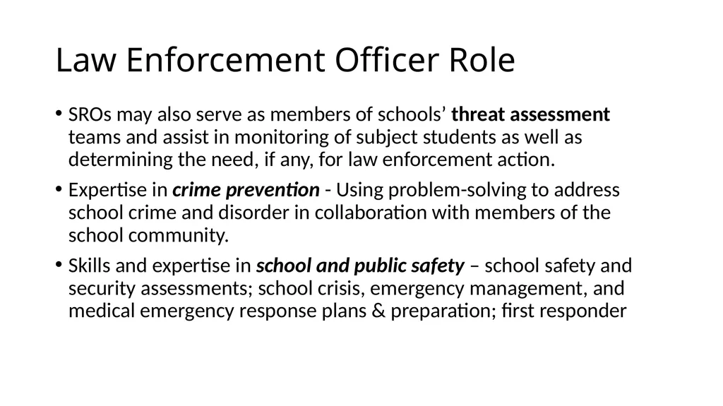 School-Law Enforcement Partnerships Module I. - slide 48 of 67
